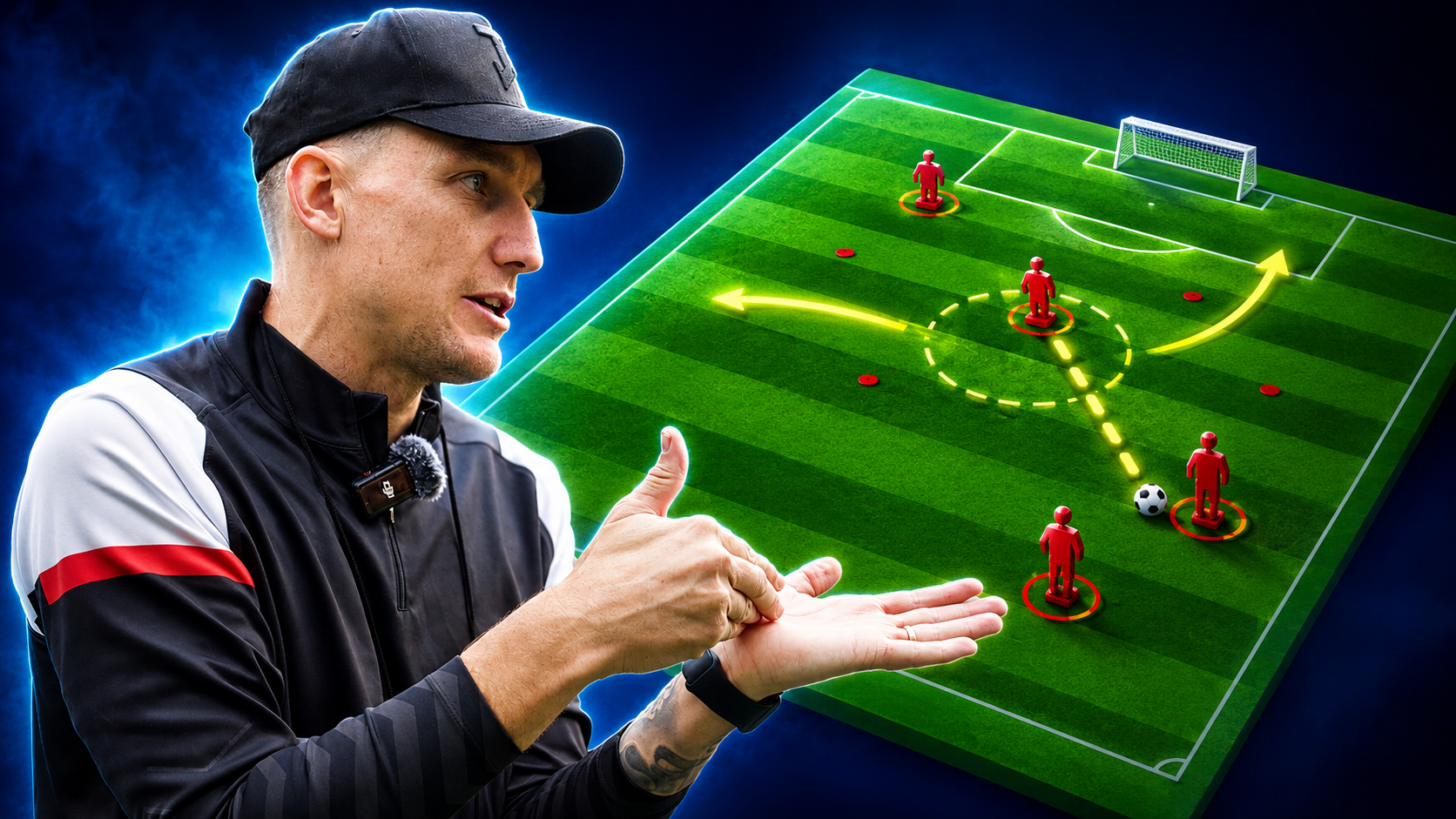 Coach explaining a football session plan