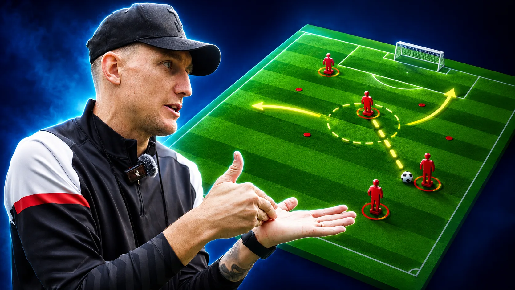 Coach explaining a football session plan
