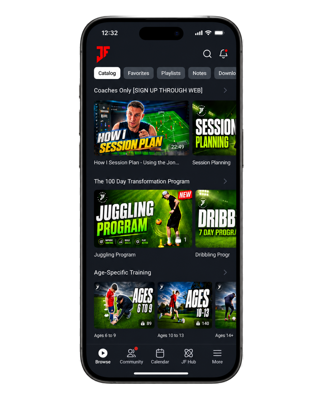 Joner Football App on iPhone