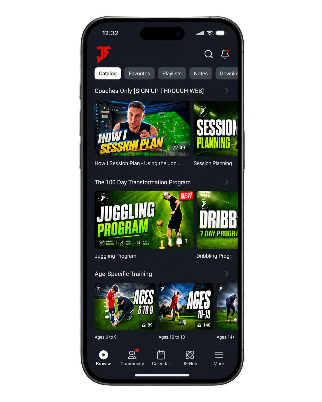 Joner Football App on iPhone