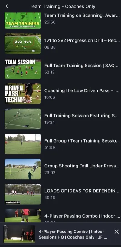 Joner Football App training drills 2