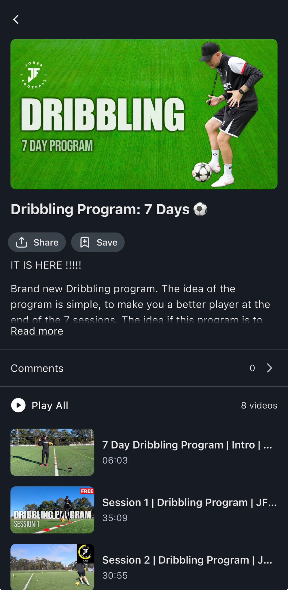 Dribbling Program